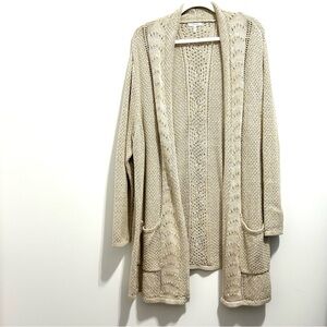 Maurices Women’s Tan Cream Cable Knit Cardigan Sweater